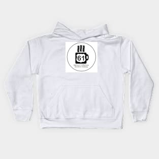 61 coffee logo in a circle Kids Hoodie